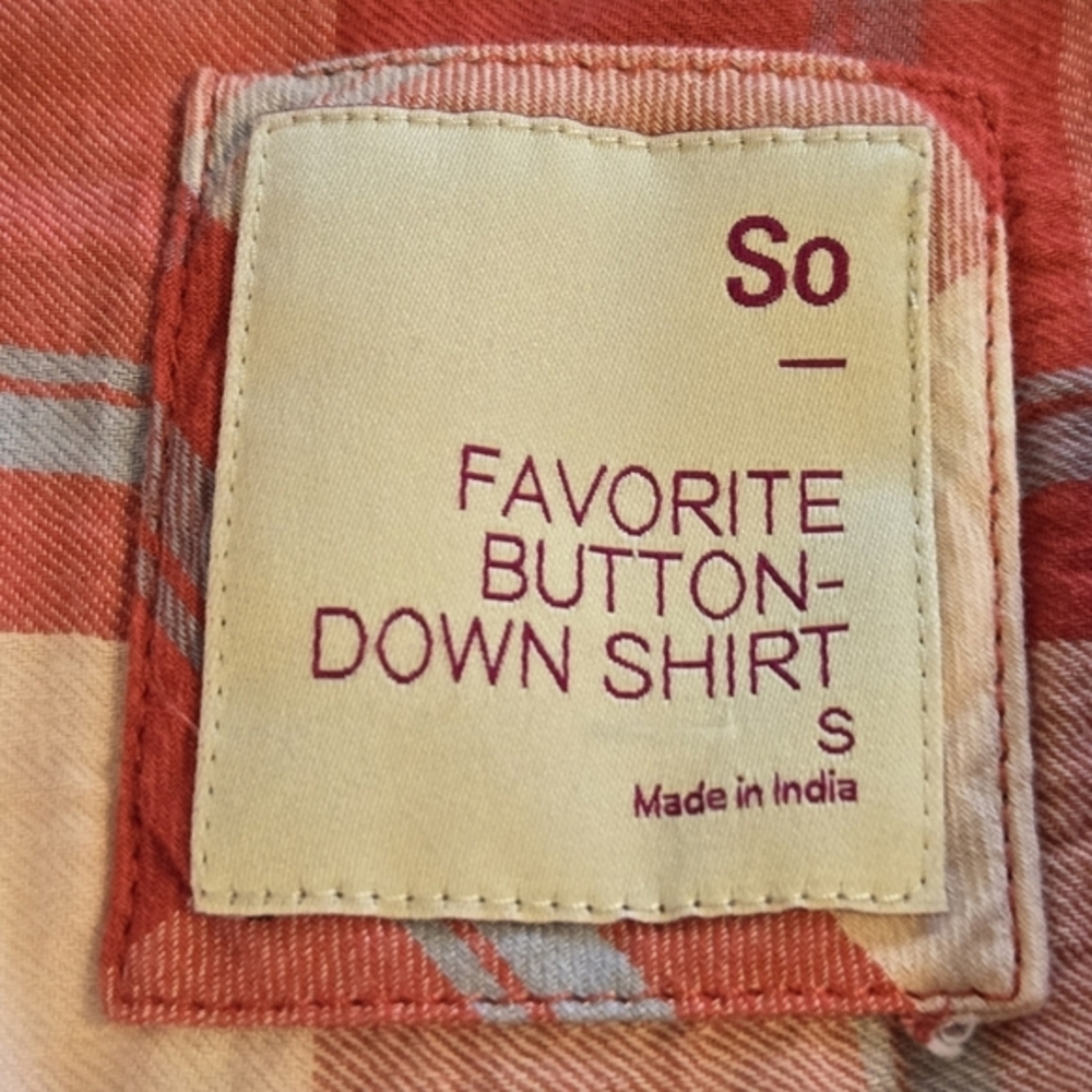 SO Women's Long Sleeve Button Down Plaid Flannel Small - Picture 8 of 10